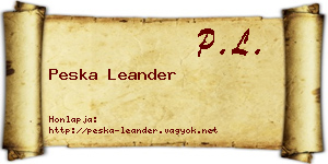 Peska Leander névjegykártya